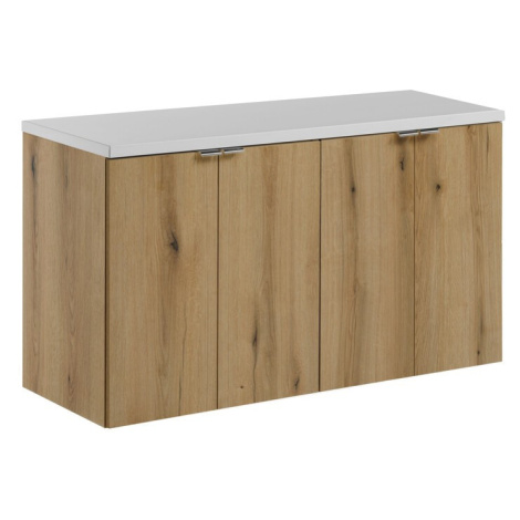 Comad Závěsná skříňka pod umyvadlo Nova Oak s deskou 100 cm bílá/dub evoke