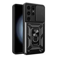 Panceřový kryt s kroužkem na Samsung Galaxy S24 ULTRA Black Hybrid Armor Camshield