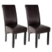 tectake 401293 2 jídelní židle ergonomické, masivní dřevo - cappuccino - cappuccino