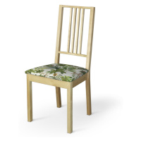 Dekoria Potah na sedák židle Börje, zielono-czerwona rośliność na białym tle, potah sedák židle 