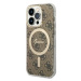 Kryt Guess iPhone 14 Pro 6.1" brown hardcase 4G MagSafe (GUHMP14LH4STW)