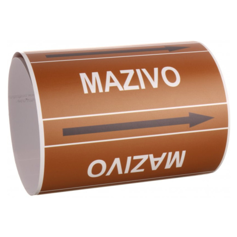 Páska na značení potrubí Signus M25 - MAZIVO Samolepka 130 x 100 mm, délka 1,5 m, Kód: 25804