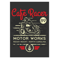 Ilustrace Classic cafe racer motorcycle poster., DMaryashin, 26.7 × 40 cm