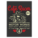 Ilustrace Classic cafe racer motorcycle poster., DMaryashin, 26.7 × 40 cm