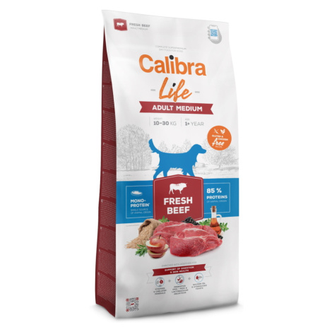 CALIBRA Life Fresh Beef Adult Medium granule pro psy 1 ks, Hmotnost balení: 2,5 kg