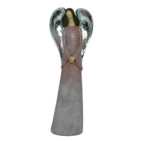 Goba Anděl keramický se stříbrnými křídly 32 cm