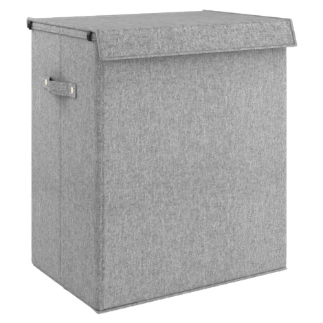 vidaXL Skládací koš na prádlo šedý 51x34,5x59 cm umělá lněná tkanina
