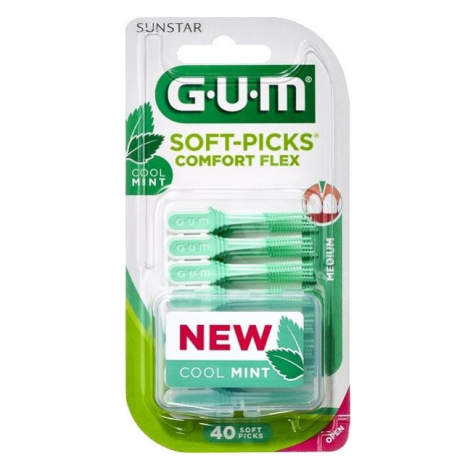 GUM Soft-Picks Comfort FLEX pogumovaná párátka MINT (medium), 40 ks