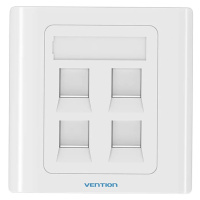 Vention 4-Port Keystone Wall Plate 86 Type IFCW0 White