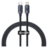 Kabel Baseus Crystal cable USB-C to Lightning, 20W, PD, 1.2m, black (6932172602741)