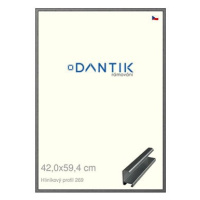 DANTIK rámeček 42 × 59,4, ALU profil 7269 Ššedý broušený plexi čiré