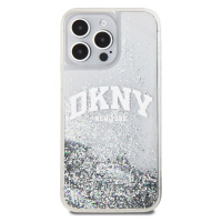 Zadní kryt DKNY Liquid Glitter Arch Logo pro Apple iPhone 15 Pro Max, transparentní