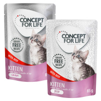 Míchané výhodné balení Concept for Life v želé a omáčce bez obilovin 24 x 85 g - Kitten hovězí v