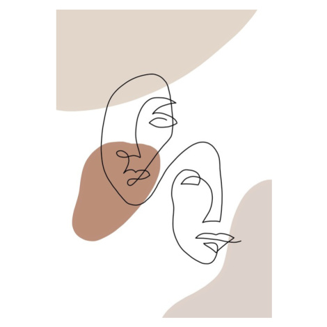 Plakát, Obraz - Two faces, Veronika Boulová, 26.7 × 40 cm