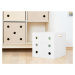 Benlemi Dřevěný úložný box DICE s čísly ve stylu hrací kostky Zvolte barvu: Bílá, Zvolte variant