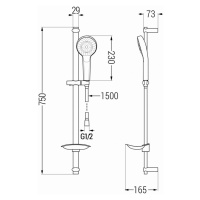 MEXEN/S DB05 posuvný sprchový set, chrom 785054584-00