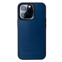 Lemory iPhone 14 Pro Max kožený kryt s podporou MagSafe tmavě modrá