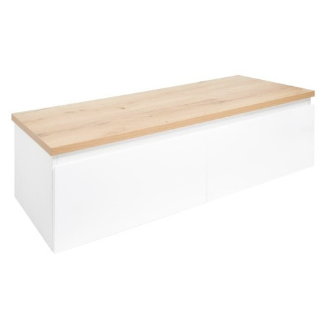 Koupelnová skříňka s krycí deskou SAT B-WAY 119x30x45 cm bílá lesk BWAY120WDOAK