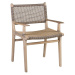 Estila Moderní designová světlá hnědá zahradní židle Trapani s provazovým výpletem s detailem v 