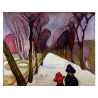 Obrazová reprodukce Allee in a whirlwind of snow, Munch, Edvard, 40x30 cm