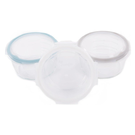 Bo Jungle skleněné misky s víčky B-Glass Bowls 280ml White/Grey/Blue