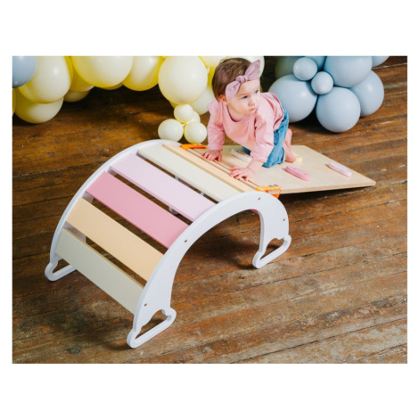 Montessori houpačka + skluzavka Sway Rainbow White Gelato Toddler in Family