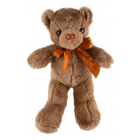 Teddies Medvěd/Medvídek s mašlí plyš 30cm hnědý
