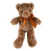 Teddies Medvěd/Medvídek s mašlí plyš 30cm hnědý