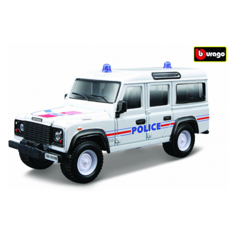 Bburago Land Rover Defender 110 bílá policie 1:50