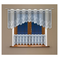 SET 2 KUSY - Dekorační vitrážová žakárová záclona POUR bílá 300x80 cm + 300x45 cm (cena za 2 kus