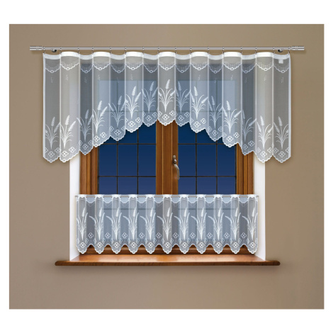 SET 2 KUSY - Dekorační vitrážová žakárová záclona POUR bílá 300x80 cm + 300x45 cm (cena za 2 kus MyBestHome PRO