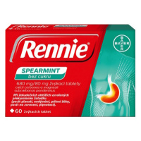 RENNIE SPEARMINT BEZ CUKRU 680MG/80MG TBL MND 60