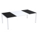 Paperflow Konferenční stůl easyDesk®, v x š x h 750 x 2200 x 1140 mm, bílá/černá