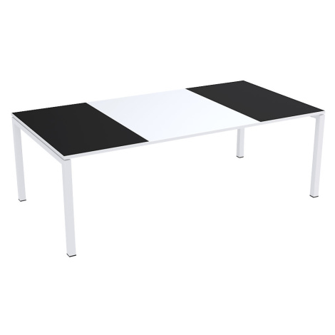 Paperflow Konferenční stůl easyDesk®, v x š x h 750 x 2200 x 1140 mm, bílá/černá