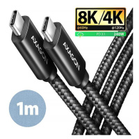 AXAGON BUCM4X-CM10AB NewGEN+ kabel USB-C <-> USB-C, 1m, USB4 Gen 3×2, PD 240W 5A, 8K HD, ALU, op