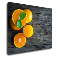 Impresi Obraz Pomeranče na šedém pozadí - 90 x 70 cm