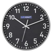 eurokraft pro Nástěnné hodiny, Ø 300 mm, kvalitní Quartz mechanismus, grafitově šedý číselník