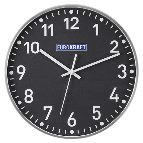 eurokraft pro Nástěnné hodiny, Ø 300 mm, kvalitní Quartz mechanismus, grafitově šedý číselník