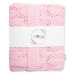 Baby Nellys Luxusní bavlněná háčkovaná deka, dečka. ažurková LOVE, 75x95cm - světle růžová