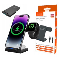 Indukční nabíječka Bezdrátová 3v1 Usb-c telefonu iPhone Watch Qi 15W