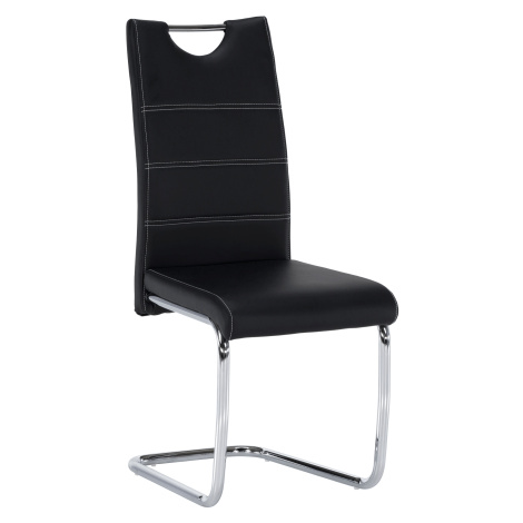 Židle ABIRA New, černá / světlé šití Tempo Kondela