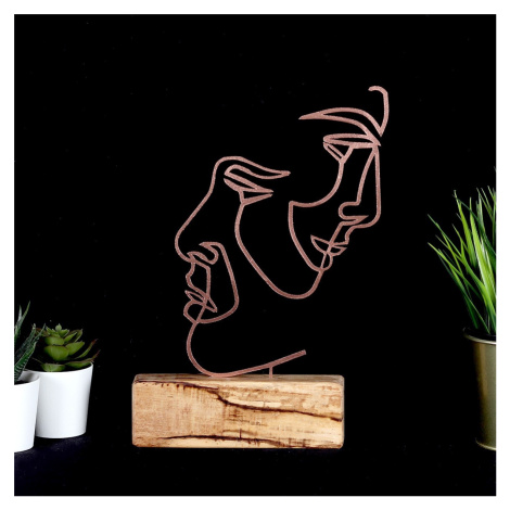 Hanah Home Kovová dekorace Faces 38 cm bronzová