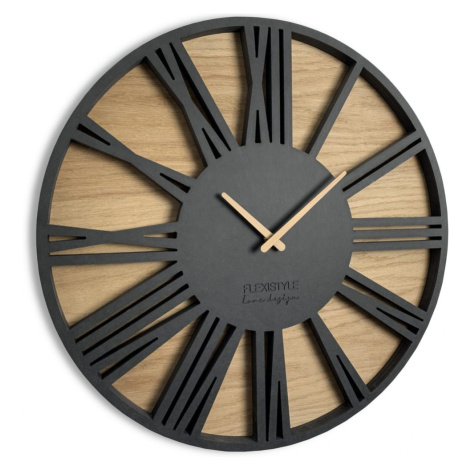 Flexistyle z213 - nástěnné hodiny s průměrem 50 cm černé