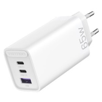 Vention 3-port GaN Charger (65W USB-C / 30W USB-C / 30W USB) White