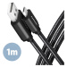 AXAGON kabel USB-A - micro USB2.0 HQ, 2.4A, opletený, 1m, černá - BUMM-AM10AB