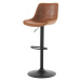 Barová židle STEIN — kov, ekokůže, černá / hnědá