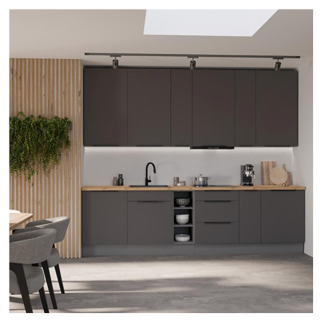 Kuchyňská linka Aria GR/ANT 300 cm bez kuchyňské desky BAUMAX