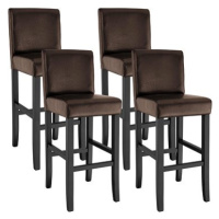 4 Barové židle dřevěné hnědé