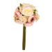Umělá kytice Růže a čemeřice v pugetu 31 cm, krémovo-růžová