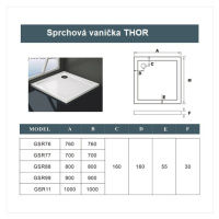 H K Čtvercový sprchový kout MELODY 90x90 cm se zalamovacími dveřmi včetně sprchové vaničky z lit